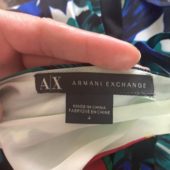 Armani Exchange Floral Print Halter Mini Belted Dress Size 4 - Picture 13 of 16